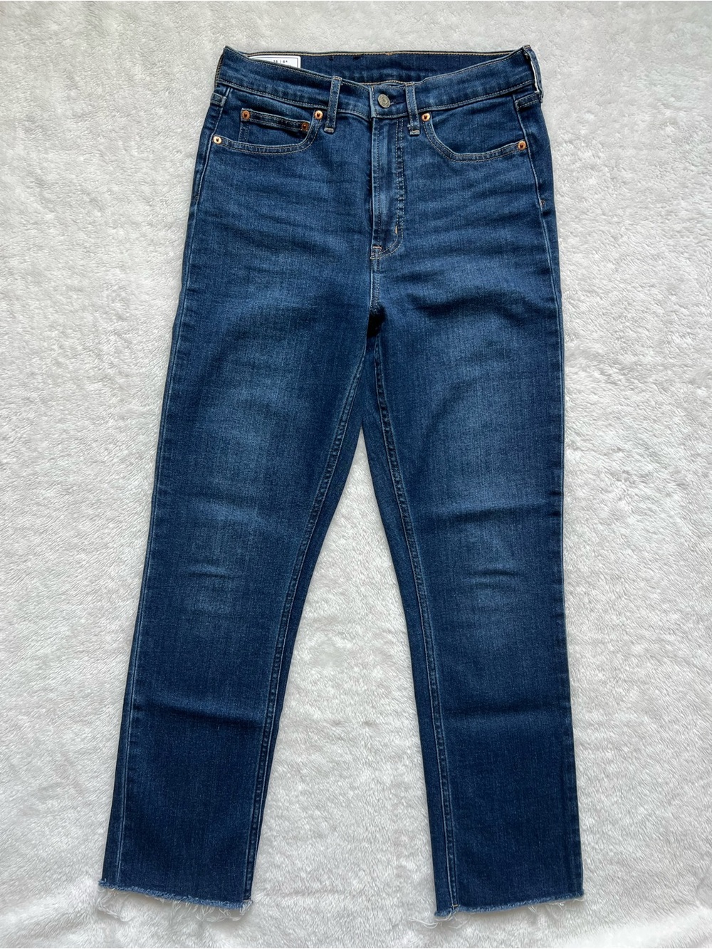 GAP Women's Dark Indigo High-Rise Straight Jeans